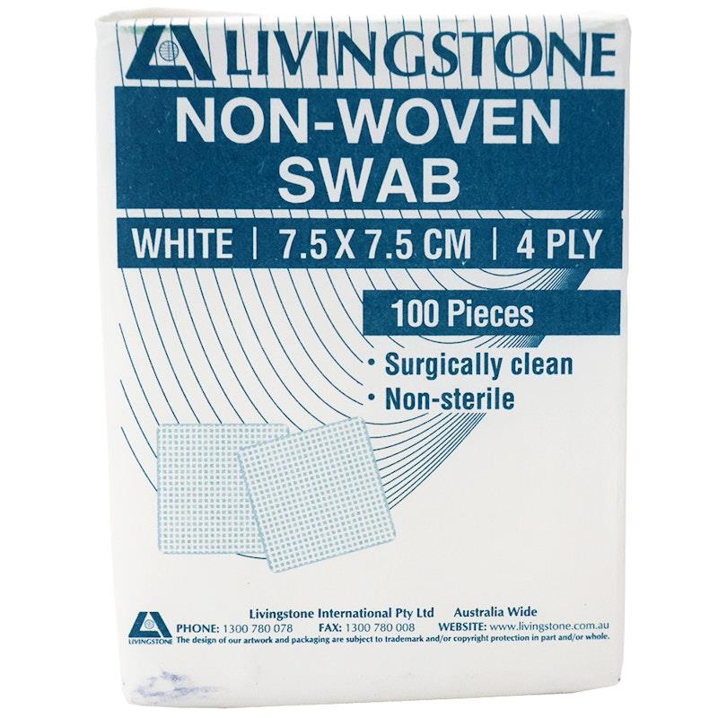 Load image into Gallery viewer, Livingstone Non-Woven Swabs 4 Ply 7.5x7.5cm 100 Pieces/Box
