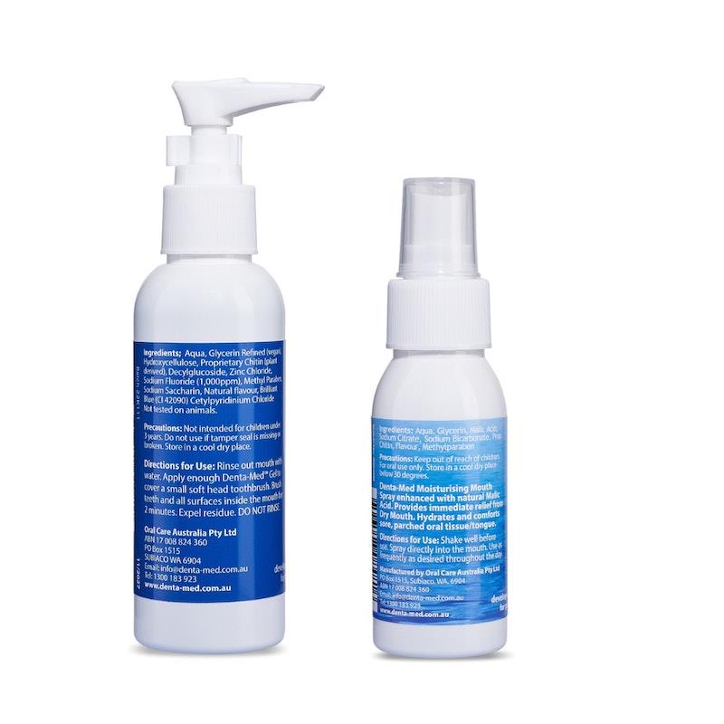 Load image into Gallery viewer, Denta-Med Dry Mouth Gel 125mL Pump Bottle &amp; Moisturising Mouth Spray 60mL Bundle
