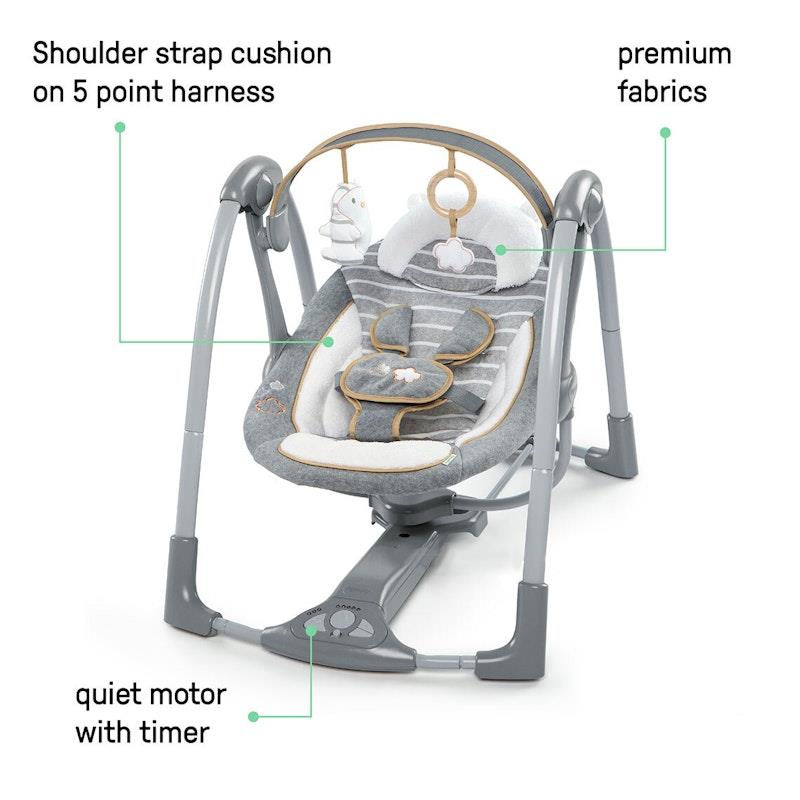 Load image into Gallery viewer, Ingenuity Boutique Collection Swing 'n Go Portable Swing - Bella Teddy 1pc
