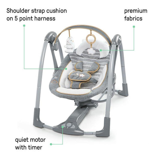 Ingenuity Boutique Collection Swing 'n Go Portable Swing - Bella Teddy 1pc