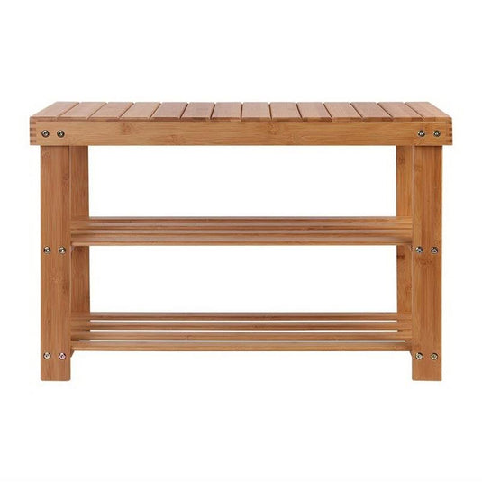 Artiss 10 Pairs Shoe Rack Shoe Bench Bamboo 1Unit