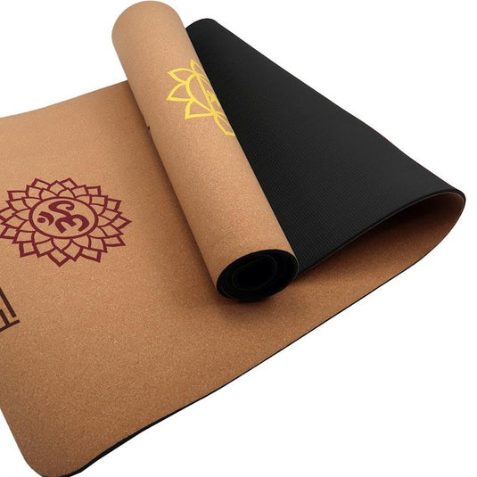 Powertrain Cork Yoga Mat with Carry Straps Home Gym Pilates Chakras