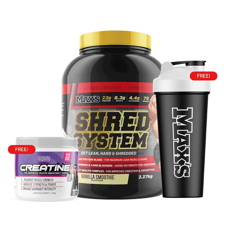Load image into Gallery viewer, MAX'S Shred System 2.27kg - Vanilla Smoothie Bundle
