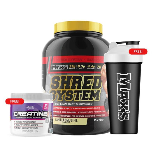 MAX'S Shred System 2.27kg - Vanilla Smoothie Bundle
