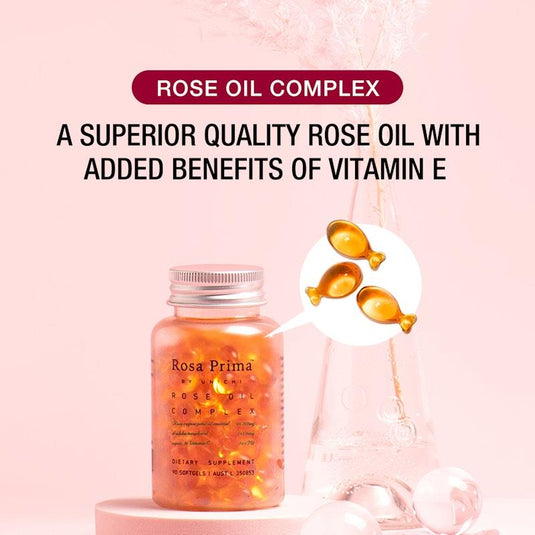Unichi Rosa Prima Rose Oil Complex 90 Softgels 3Pack