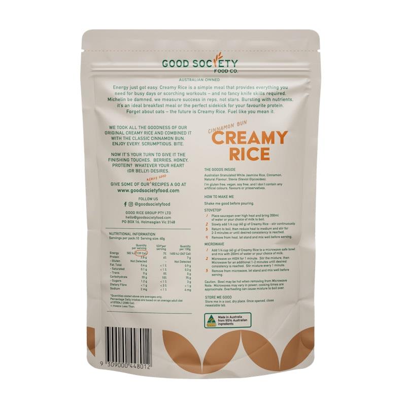 Load image into Gallery viewer, Good Society Food Co. Creamy Rice - Cinnamon Bun 400g
