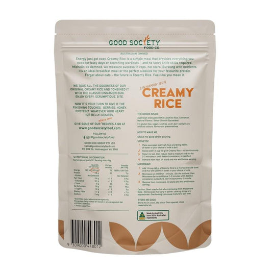 Good Society Food Co. Creamy Rice - Cinnamon Bun 400g