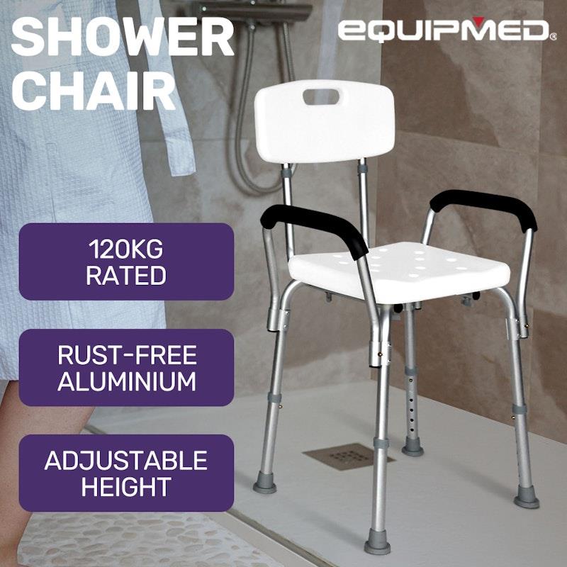 Load image into Gallery viewer, Equipmed Shower Chair Bath Seat White
