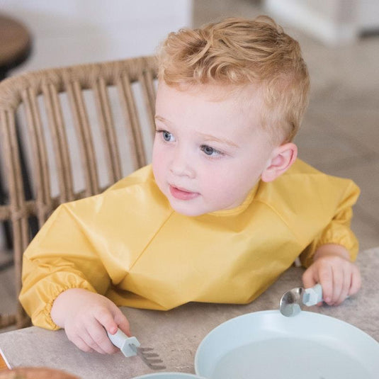 Tiny Twinkle Mess-Proof Full Long Sleeve Bib 2 Pack Taupe & Dandelion Large (2-4Y)
