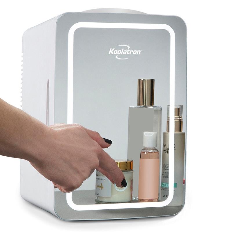 Load image into Gallery viewer, Koolatron Portable Cosmetic Mini Fridge Silver 6 Litre
