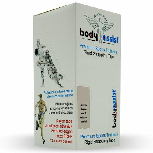 BodyAssist Rigid Strapping Tape - Feet 2.5cm x 13.7m x 6 Rolls Bundle
