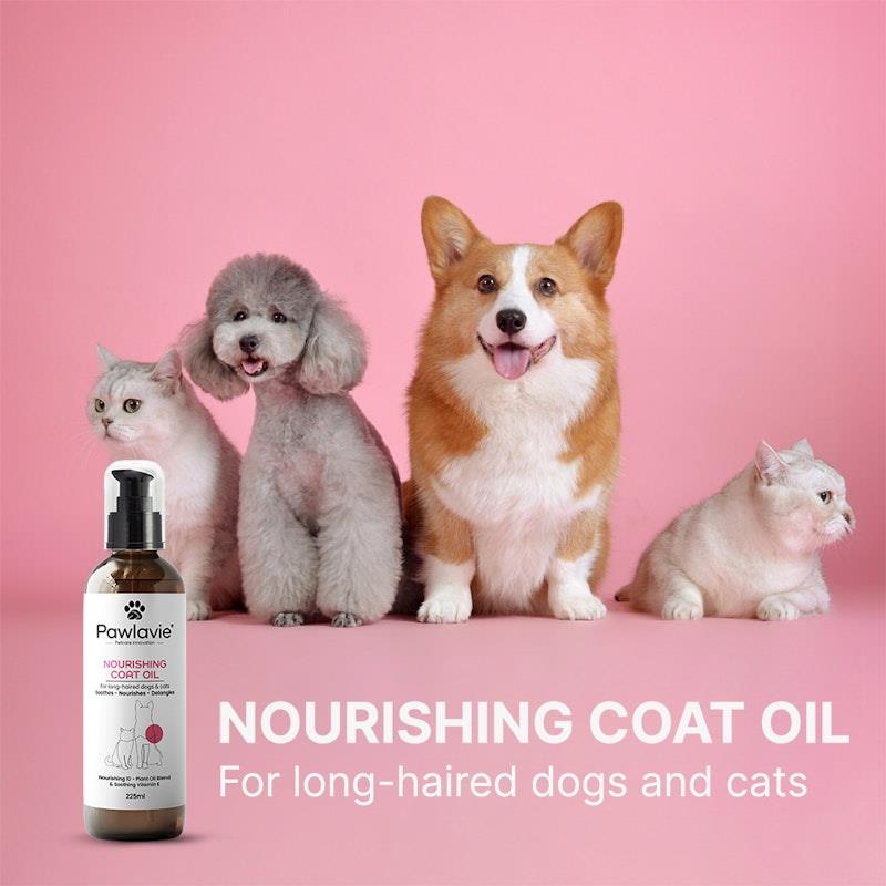 Load image into Gallery viewer, Pawlavie Nourishing Coat Oil - For long-haired dogs &amp; cats 225ml
