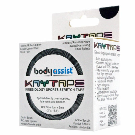 BodyAssist Kaytape Sports-Stretch Tape x 2 Rolls Black