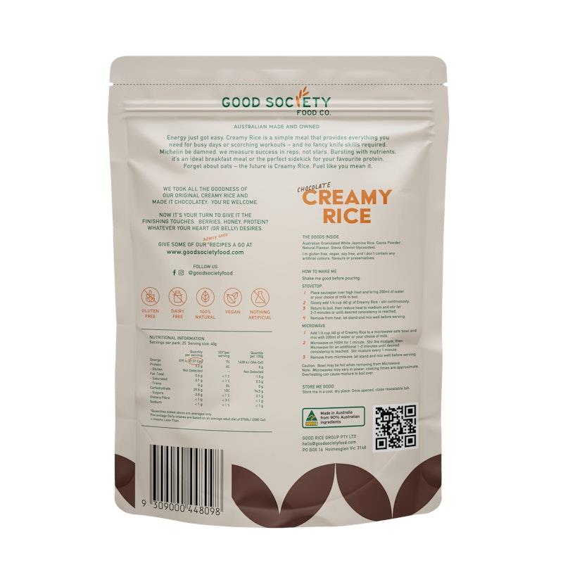 Load image into Gallery viewer, Good Society Food Co. Creamy Rice - Chocolate 1Kg
