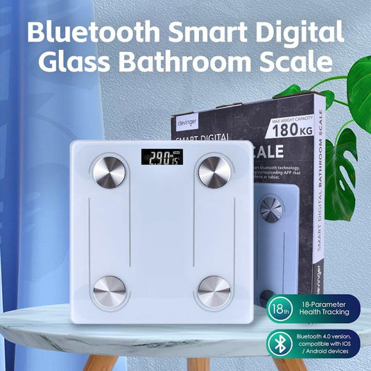 Clevinger Bluetooth Smart Digital Glass Bathroom Scale Max Capacity 180KG 1Unit