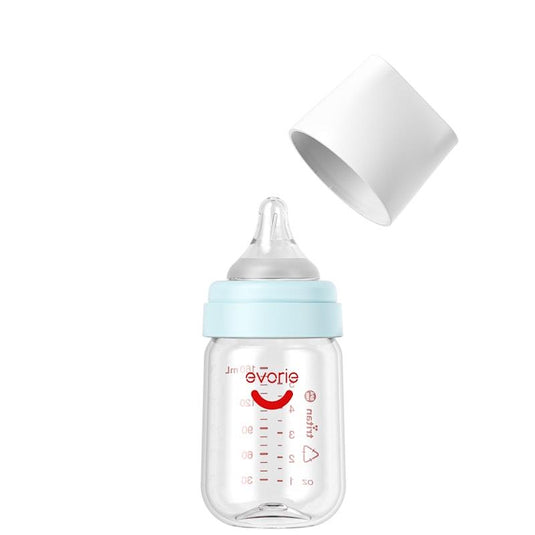 Evorie Tritan Wide-neck Baby Milk Feeding Bottle Starter Set 160mL+240mL, Blue Pack