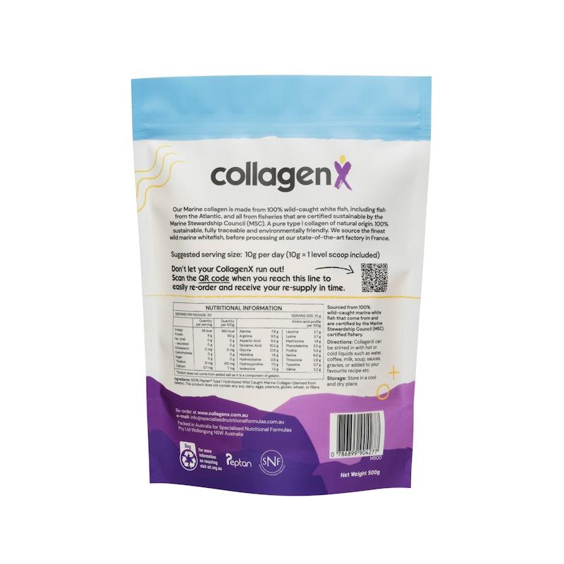 Load image into Gallery viewer, CollagenX Pure Wild Caught Marine Collagen Peptide Powder 500g
