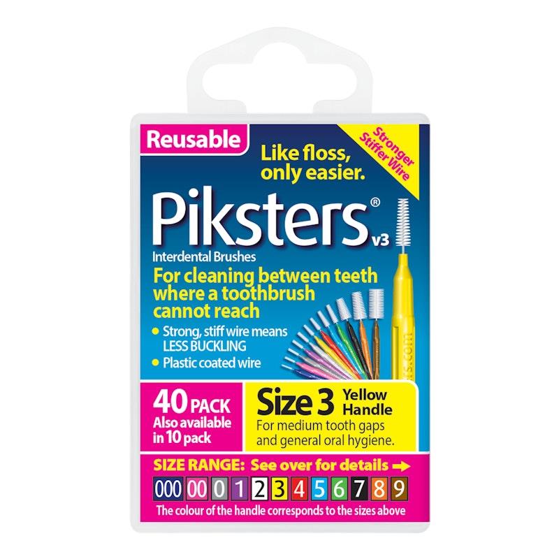 Load image into Gallery viewer, Piksters Interdental Brushes Yellow Size 3 40pk
