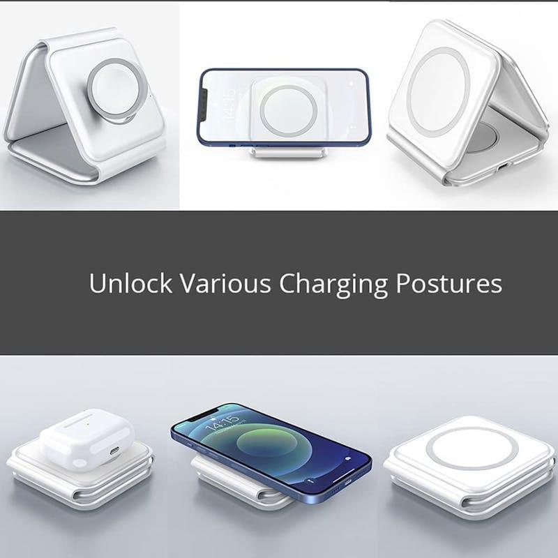 Load image into Gallery viewer, PLUGD 3 in 1 Wireless Charging Foldable Station for Apple Mag Safe 1 Piece
