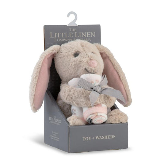 The Little Linen Company Plush Toy & Washers Harvest Bunny