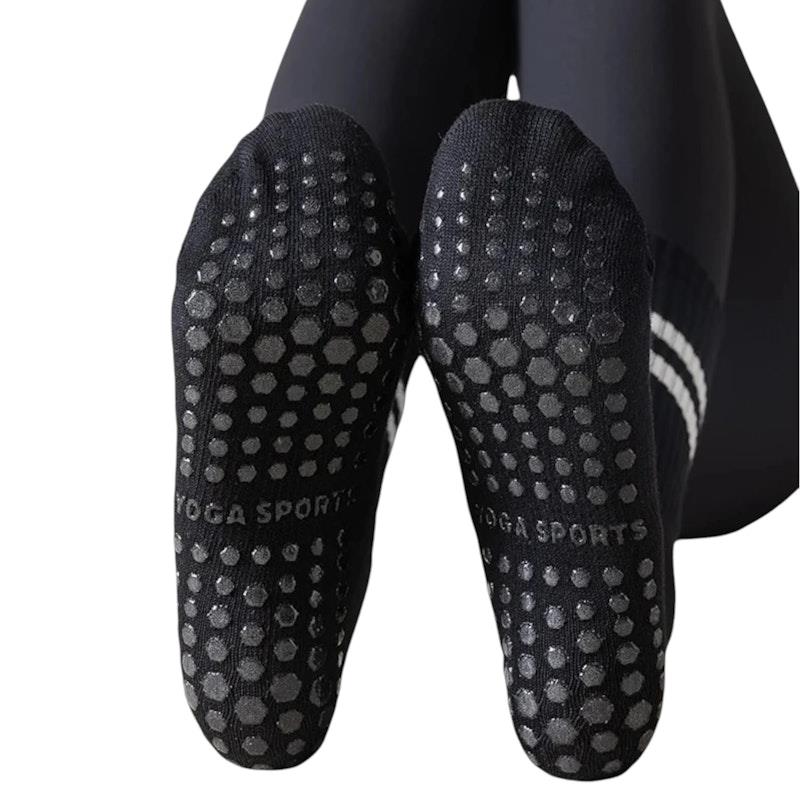 Load image into Gallery viewer, High Heel Jungle Varsity Premium Combed Cotton Full GripPilates/ Yoga Socks Black &amp; White Bundle

