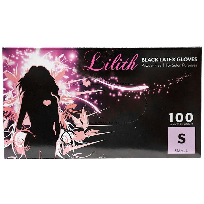 Load image into Gallery viewer, Lilith Salon Latex Gloves Powder Free Black Small 100 Pieces/Box
