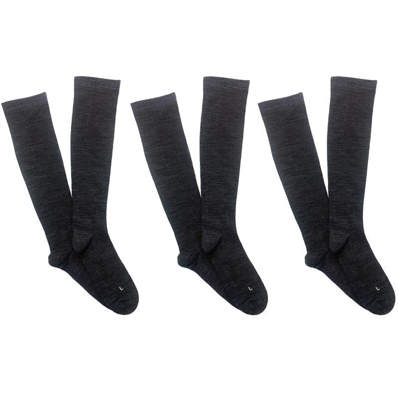 Load image into Gallery viewer, Overlander 3 Pairs of Women's Merino Wool Health Compression Socks - Charcoal Melange Size 2-8
