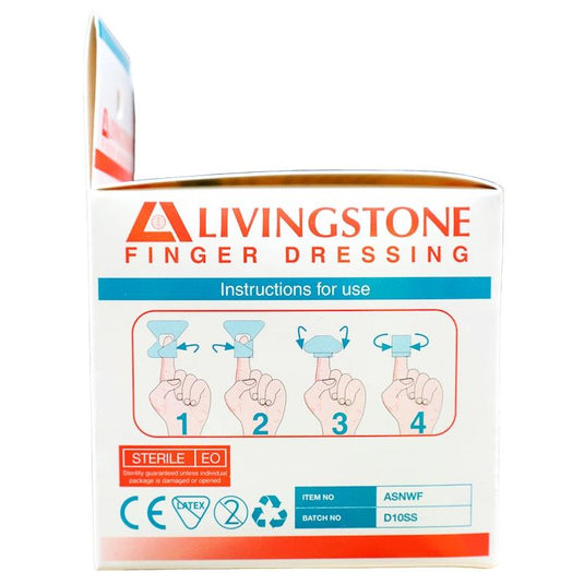 Livingstone Adhesive Joint Knuckle Dressing Non-Adherent Pad Medium 5 x 4.5cm 50 Pieces/Box