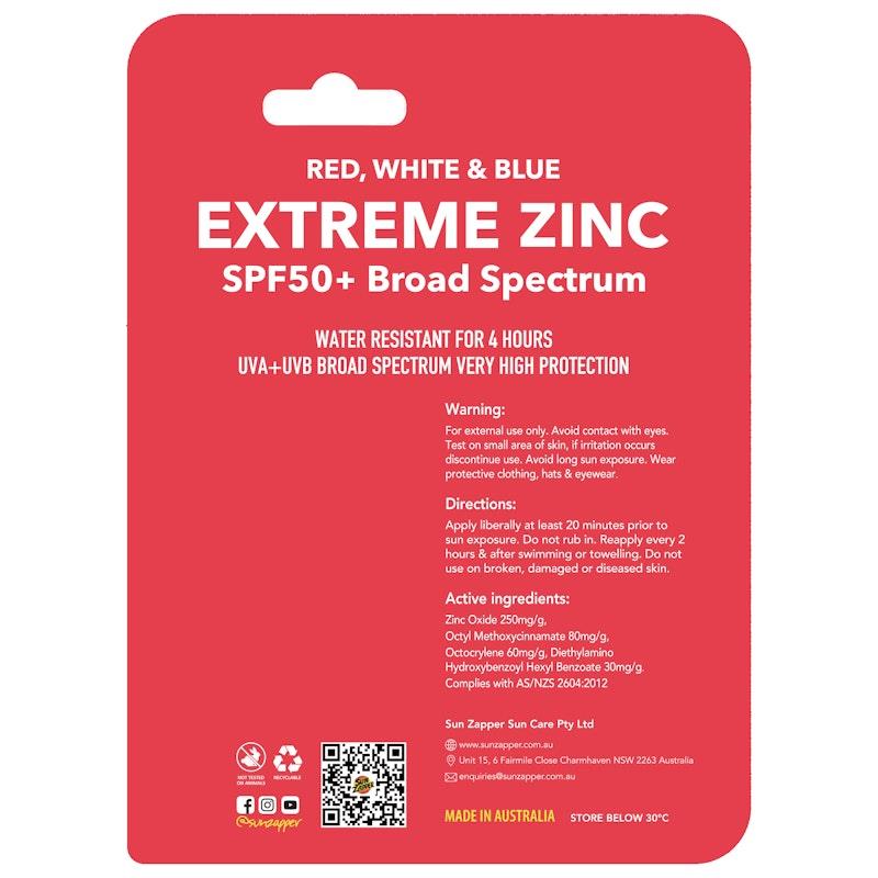 Load image into Gallery viewer, SUN ZAPPER Extreme Zinc Red/White/Blue SPF 50+ Stick 3Pack
