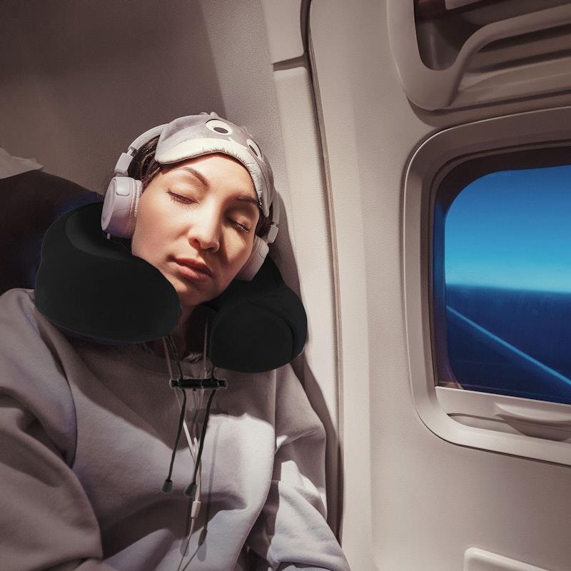 Load image into Gallery viewer, Laser Memory Foam Neck Pillow - Easy Snap Black
