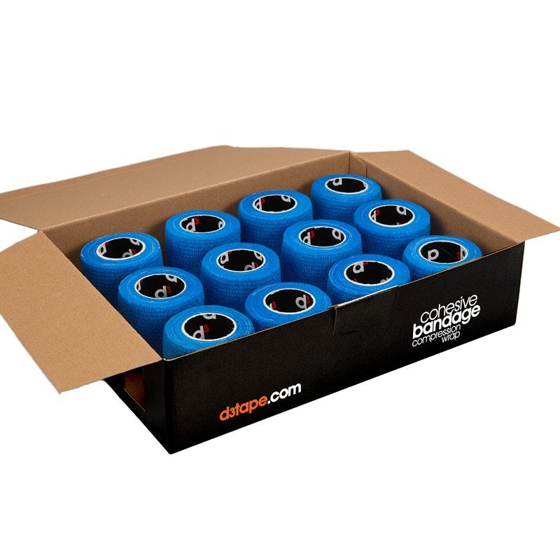 Load image into Gallery viewer, d3 Cohesive Wrap 75mm x 5m Royal Blue Box of 12 Rolls
