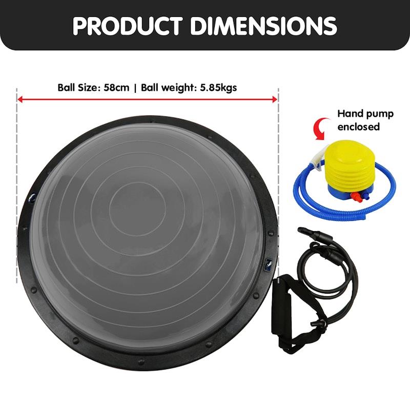 Load image into Gallery viewer, Powertrain Fitness Yoga Ball Home Gym Workout Balance Trainer Grey
