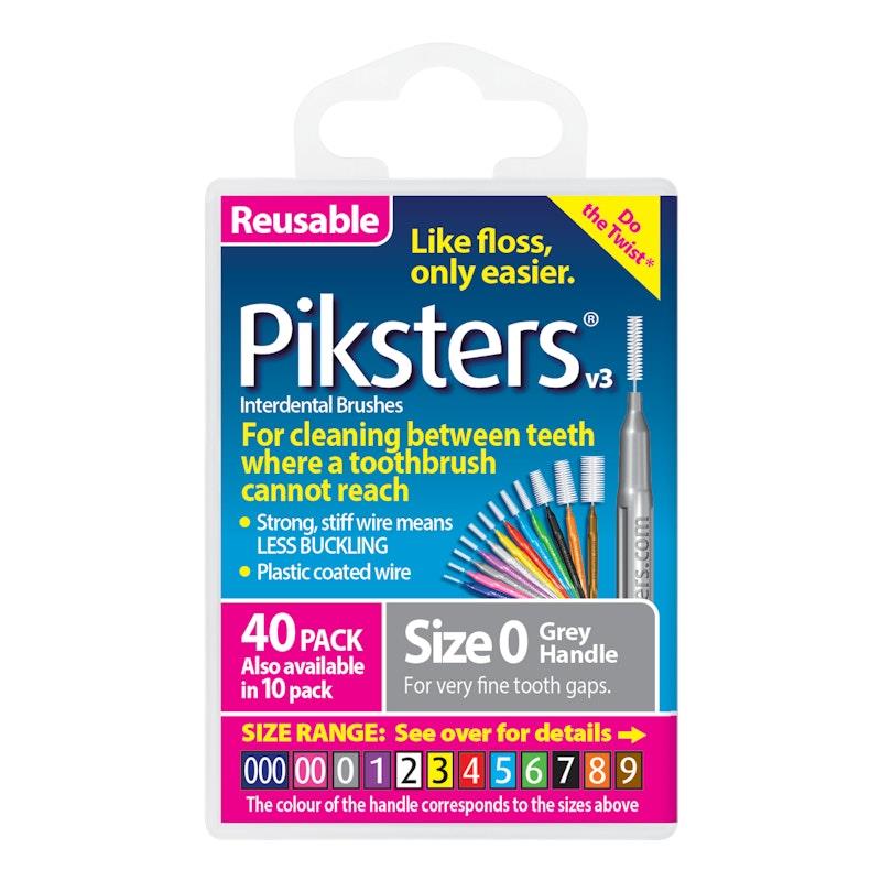 Load image into Gallery viewer, Piksters Interdental Brushes Grey Size 0 40pk
