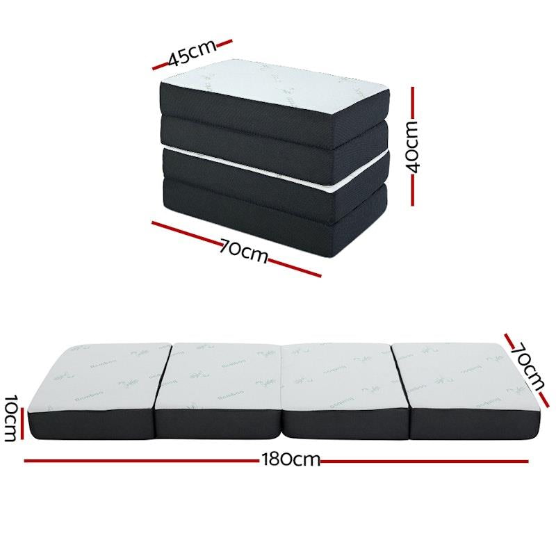 Load image into Gallery viewer, Giselle Bedding Foldable Mattress Bamboo Folding Mattresses Sofa Bed Mat 4-Fold Single
