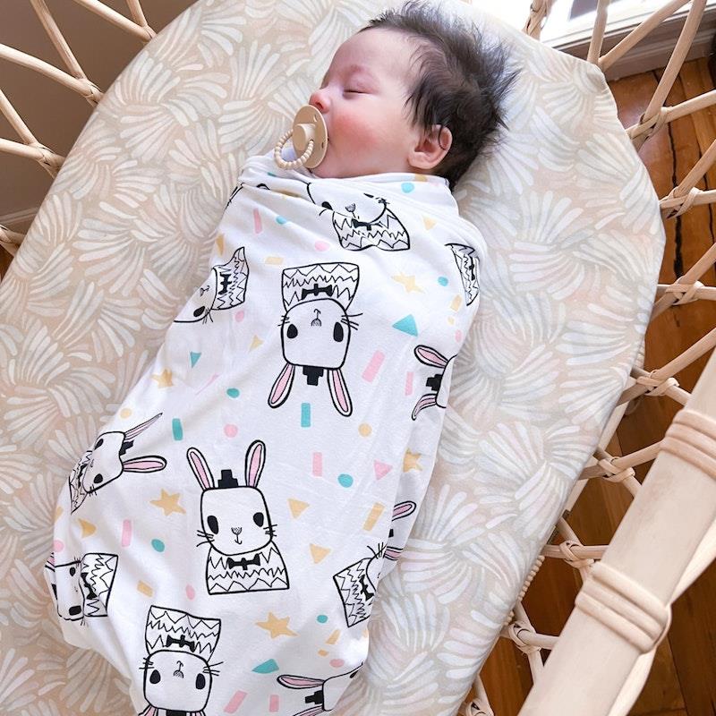 Load image into Gallery viewer, Baby Loves Sleep Koala Hugs Newborn Swaddle Wrap - Some Bunny Loves You One Size
