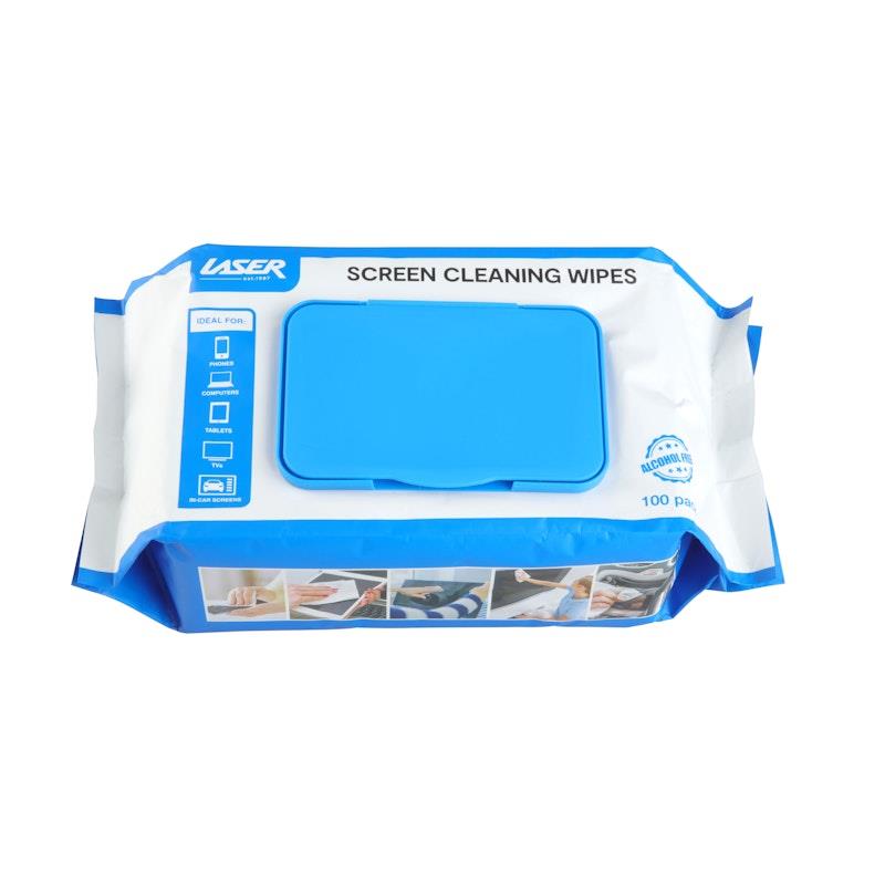 Load image into Gallery viewer, Laser Clean Anti-Bacterial Screen Wipes for Electronics 100 Pack
