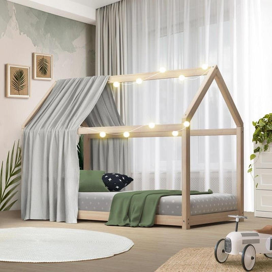 Oikiture Wooden Bed Frame Single Wooden Pine Timber Platform 1unit
