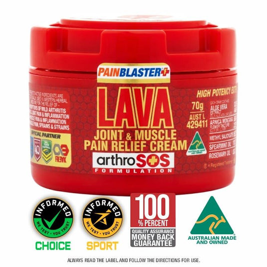 PAIN BLASTER Lava Joint & Muscle Pain Relief Cream 70g by Athelite 2Pack