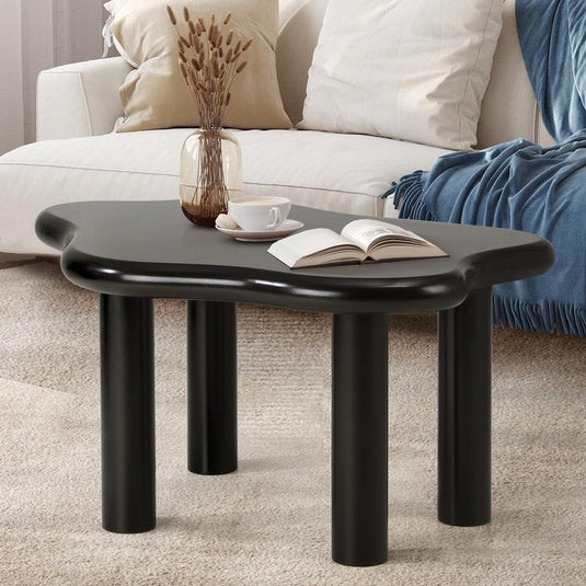 Oikiture Coffee Table Side Tables Sofa Cafe Desk Living Room Irregular Black