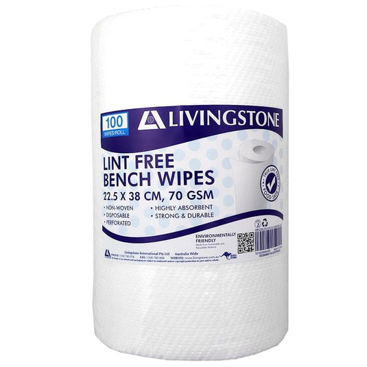 Livingstone Heavy Duty Bench Wipe and Hand Towel 22.5 x 38cm 100 Sheets/Roll