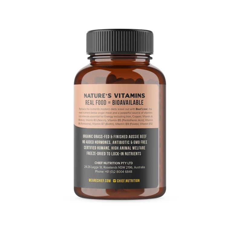 Load image into Gallery viewer, Chief Organic Beef Liver (Energy - Iron, B12) 120 Capsules
