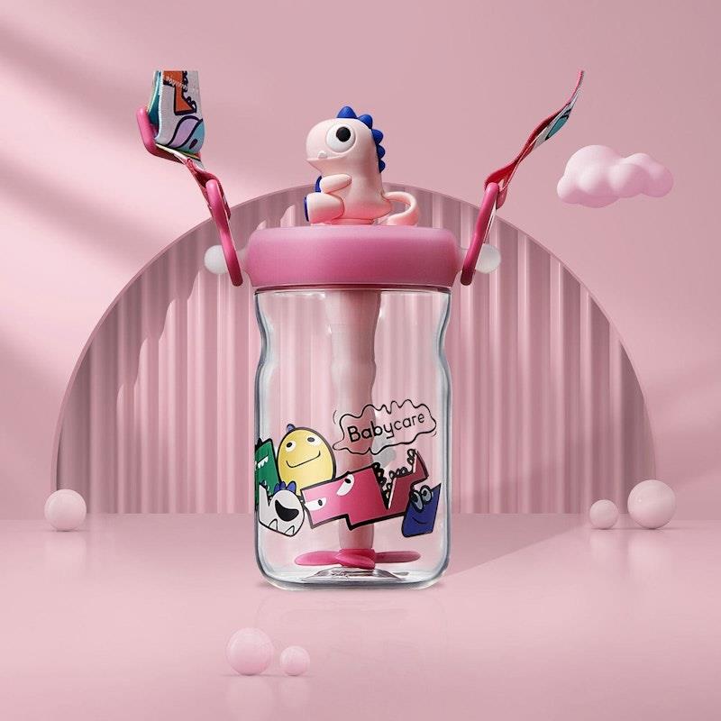 Load image into Gallery viewer, Bc Babycare T-REX TOBY Water Straw Cup Pink
