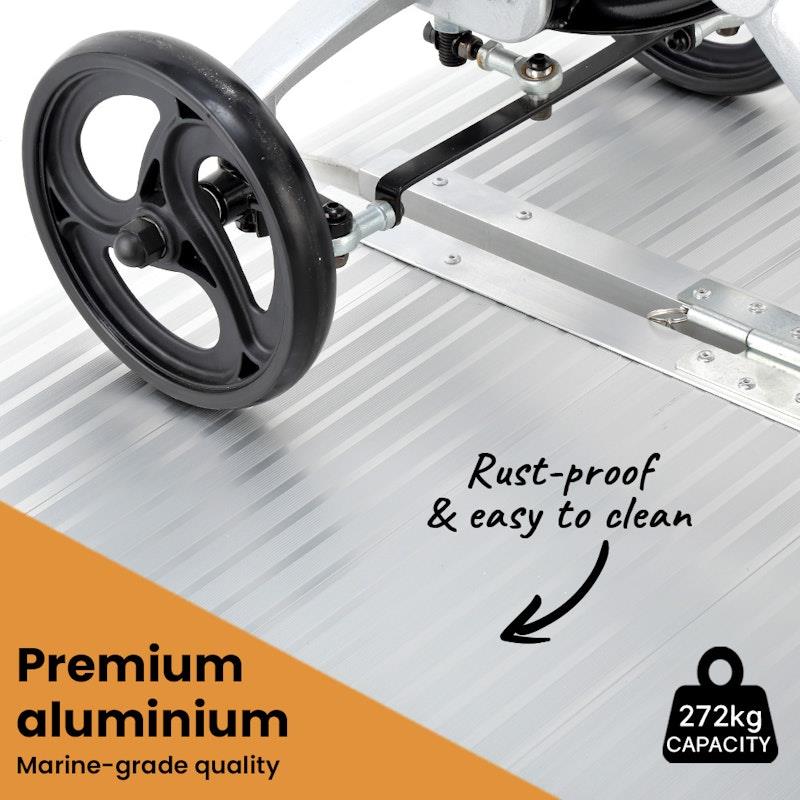 Load image into Gallery viewer, Equipmed 182cm Portable Folding Aluminium Access Ramp Silver
