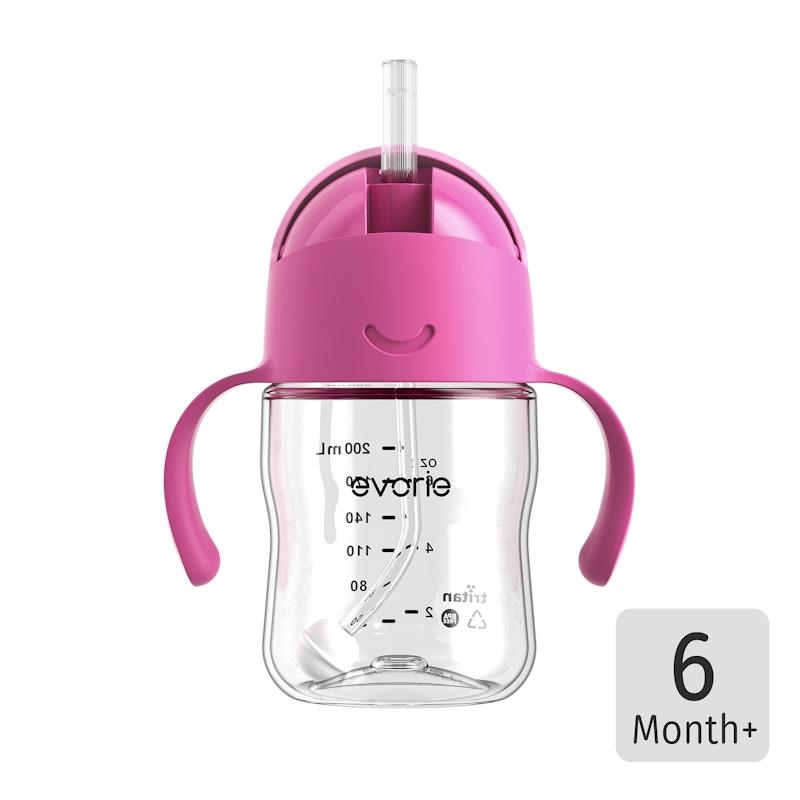 Load image into Gallery viewer, Evorie Tritan Baby 360 Straw Water Bottle Sippy Cup 200mL, Strawberry 1Unit
