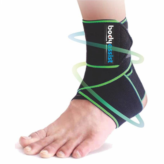 BodyAssist Contoured 4-Way Sports Elastic Ankle Strap x 2 Bundle One Size