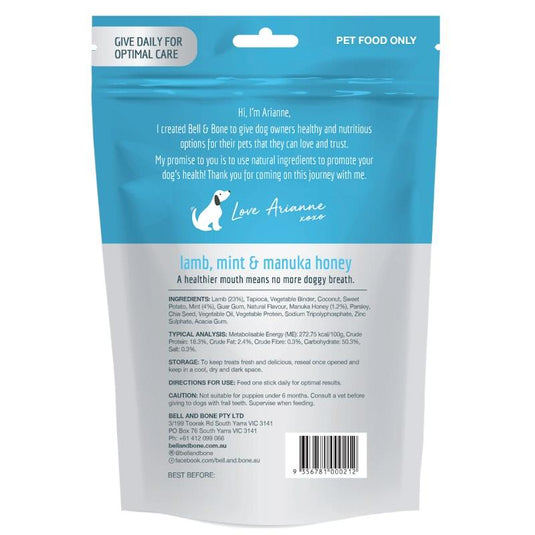 Bell & Bone Lamb, Mint and Manuka Honey Dental Sticks Small