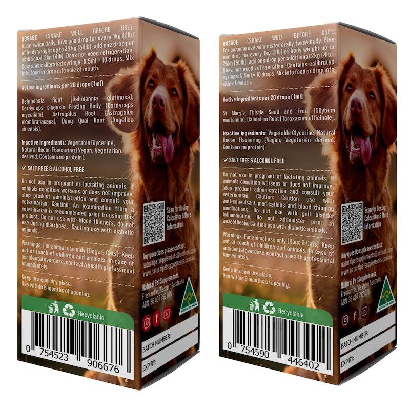 Load image into Gallery viewer, Natural Pet Supplements Kidney Support Kit for Dogs and Cats Bacon Flavour Bundle
