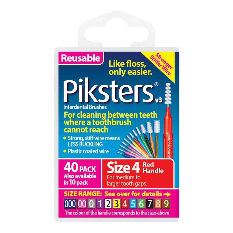 Load image into Gallery viewer, Piksters Interdental Brushes Red Size 4 40pk
