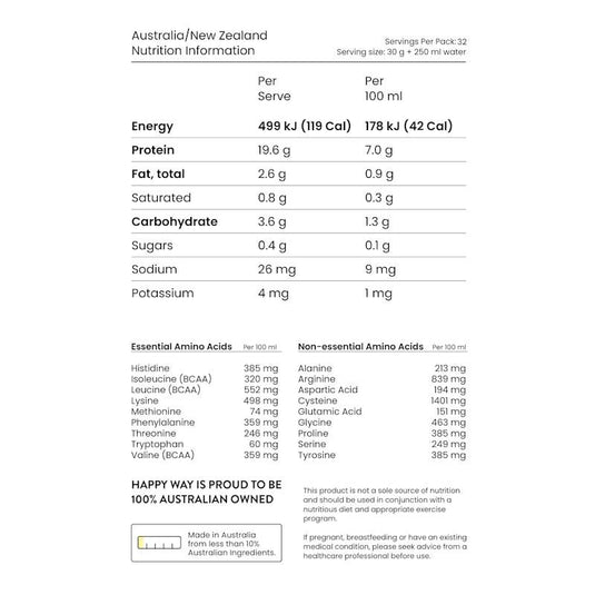 Happy Way Choc Pea Princess Vegan Protein Powder 1kg