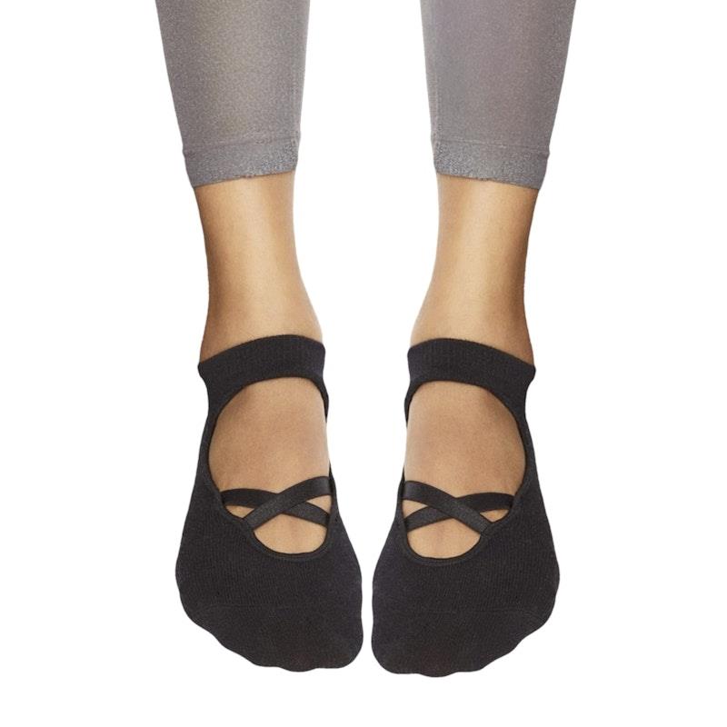 Load image into Gallery viewer, High Heel Jungle Good Pointe Premium Combed Cotton Full Grip Pilates/Yoga Sock Black/Grey Bundle
